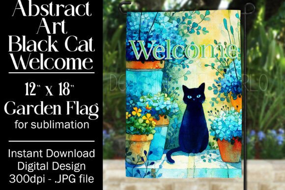 Abstract Black Cat Garden Flag Design 4 Review