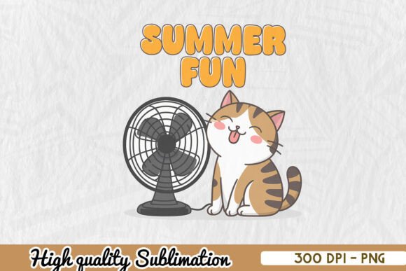 Adorable Cat Enjoying Summer Fun PNG Review