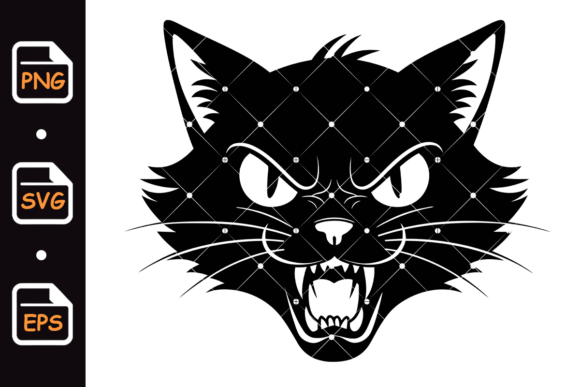 Angry Cat Illustration in Black Review