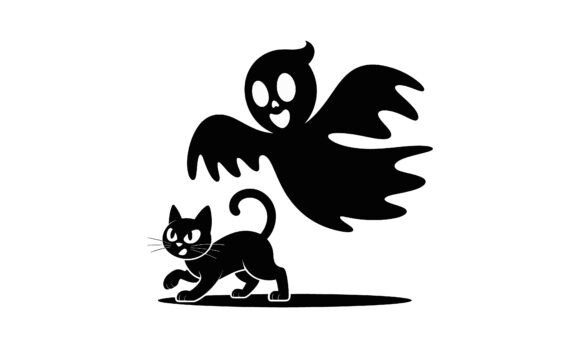 Black Cat and Ghost Halloween Vector Review
