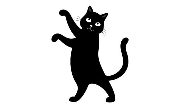Black Cat Cartoon Standing Upright: A Designer's Review