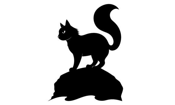 Black Cat on Stone Silhouette Review