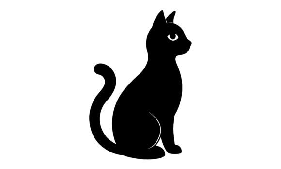 Black Cat Silhouette Sitting and Watchin Review