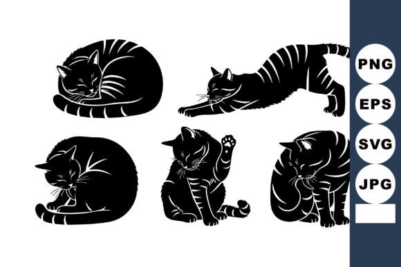 Black Cat Silhouette Vector Set Review