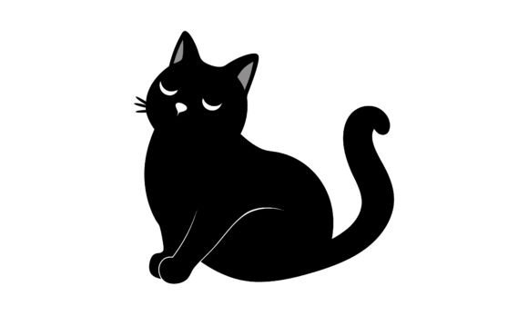 Black Cat Sitting Sleepy Minimalist Embroidery Review