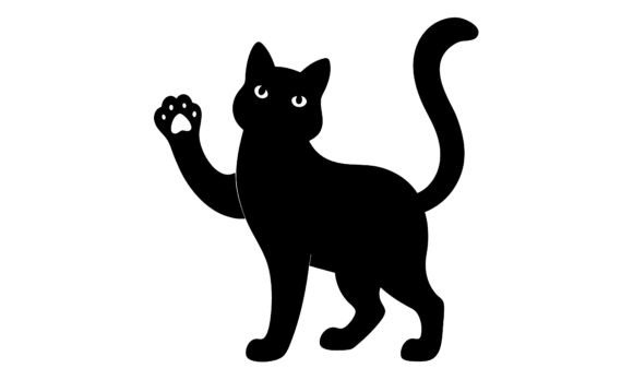 Black Cat Waving Hand Silhouetted Review