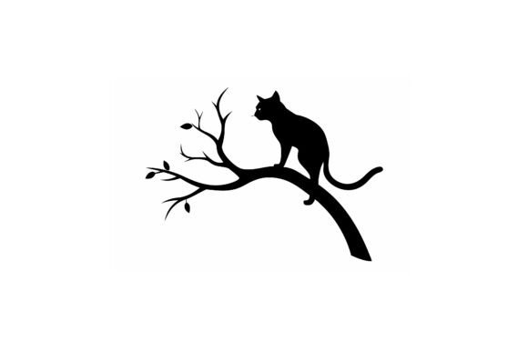 Cat Climbing a Tree Branch Black Vector Review