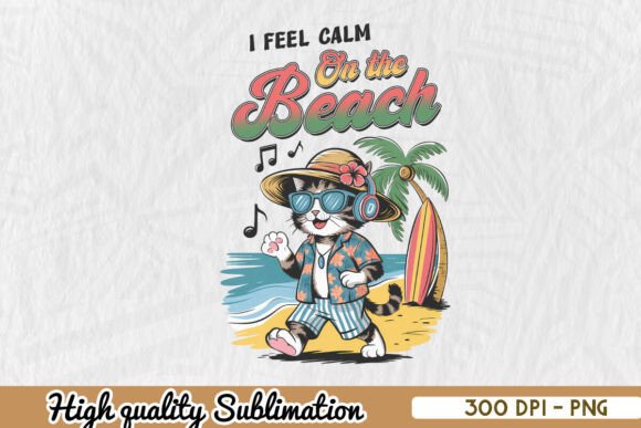 Cute Cat Walk on the Beach PNG Review