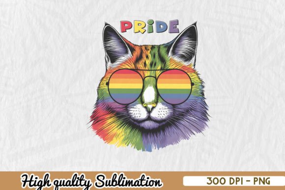 Lgbt Pride Colors Cat Sublimation PNG Review