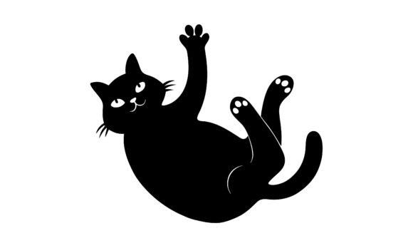 Playful Black Cat Silhouette Upside Down Review