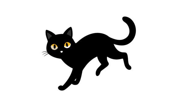 Playful Cartoon Black Cat Illustration Review