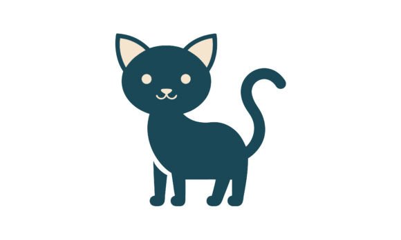 Simple Cartoon Cat in Teal Color: A Designer's Real-World Review