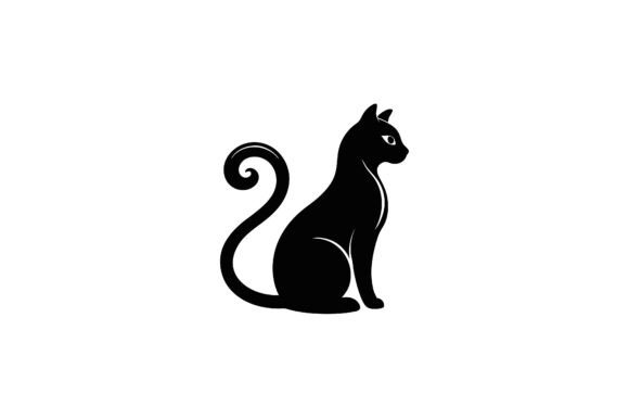 Sitting Cat in Profile View, Tail Curled Review