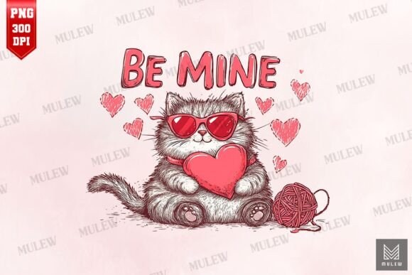 Valentine Cat Be Mine Sublimation PNG Review